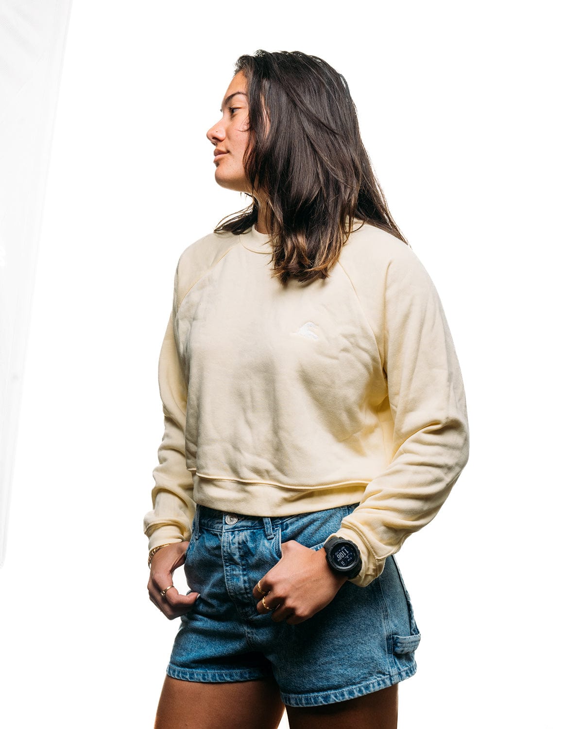Lil URT Embroidery Raglan Crop Crew Fleece