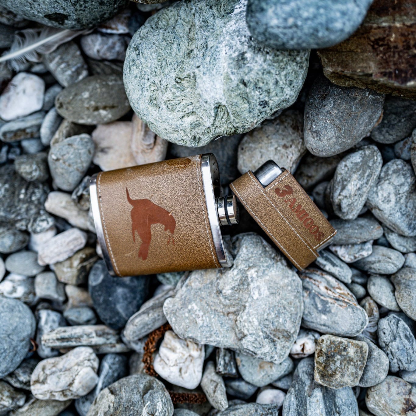 3 Amigos Flask w/ Shot Glasses