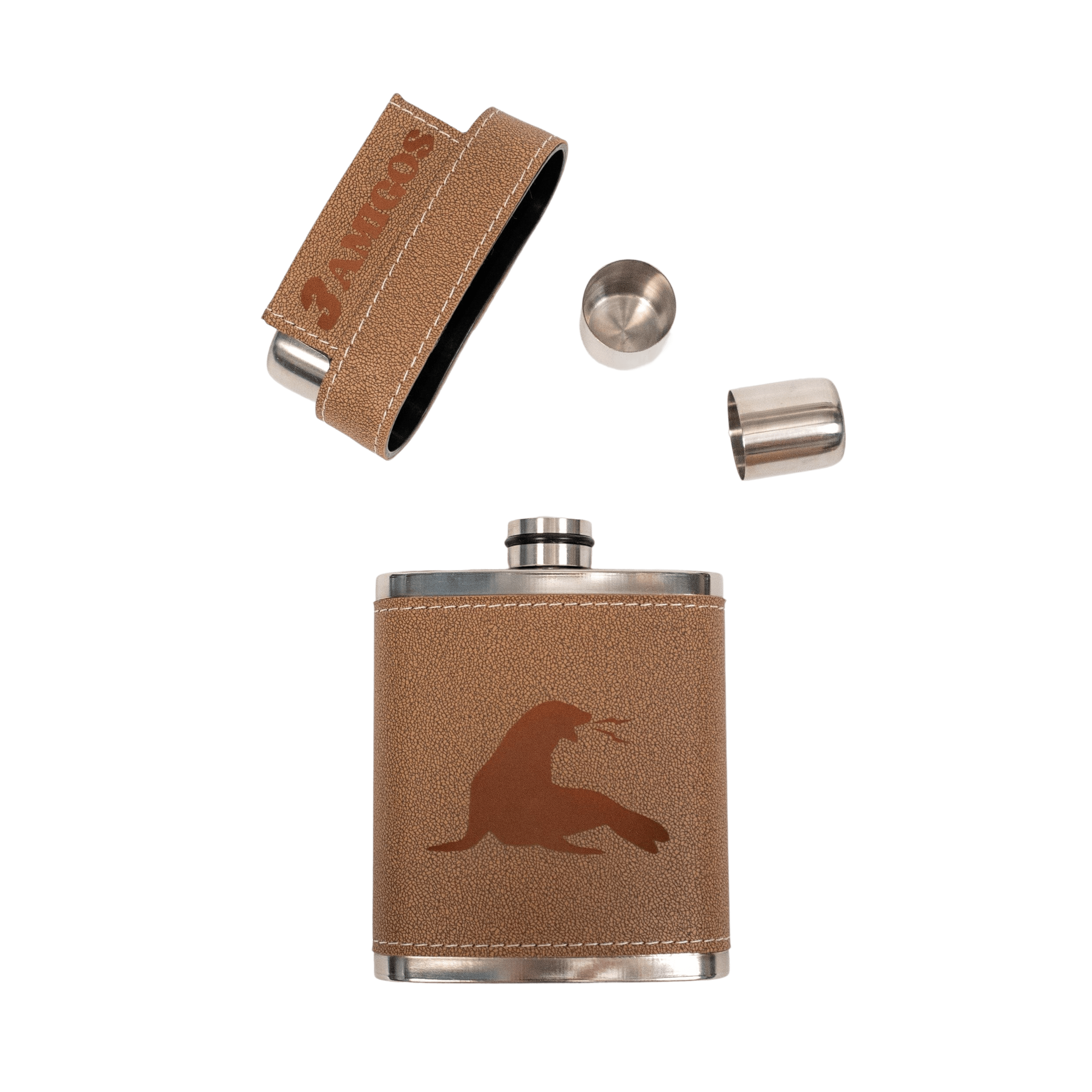 3 Amigos Flask w/ Shot Glasses