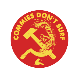 Commies Don't Surf Sticker