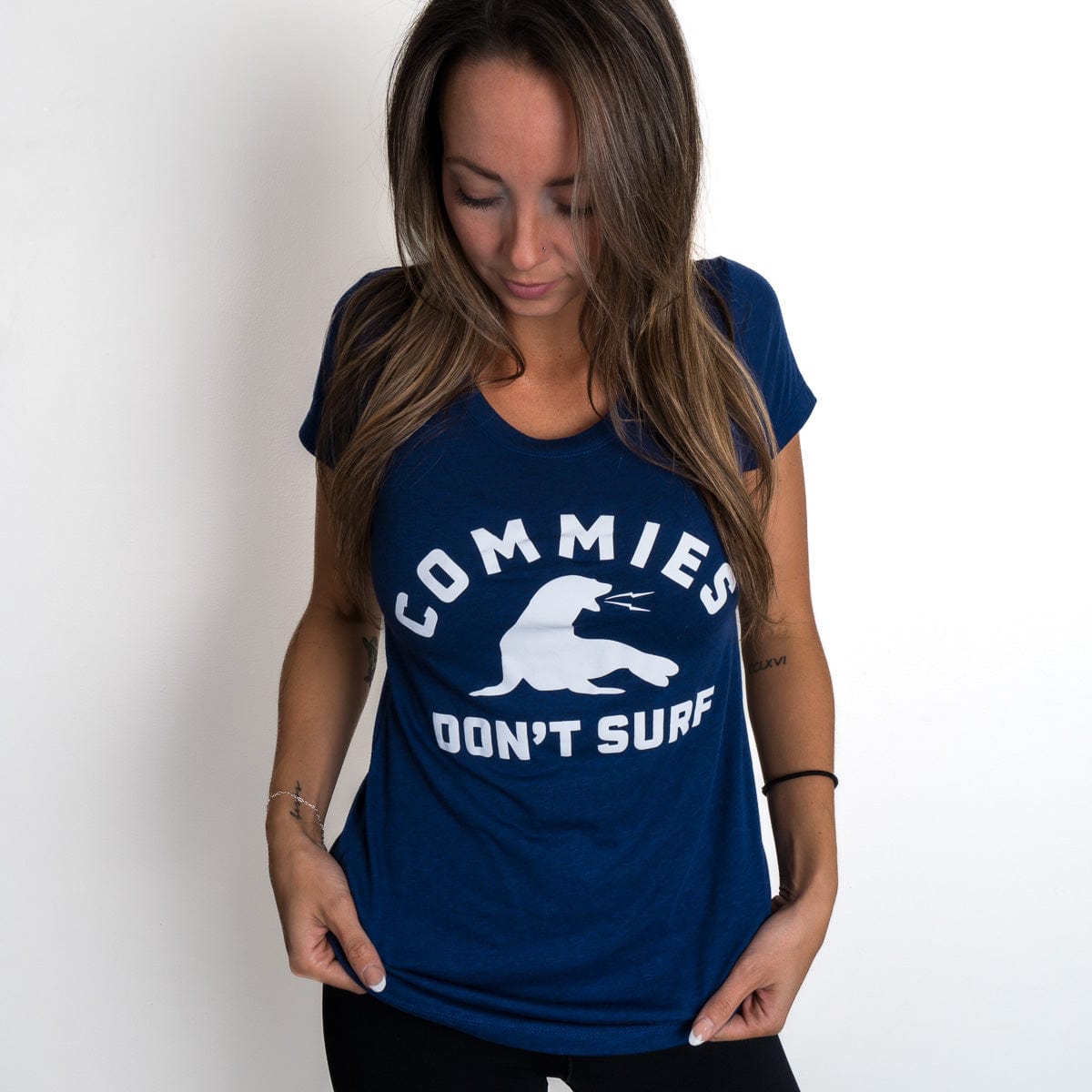 Women&#39;s Commies Don&#39;t Surf Triblend Tee