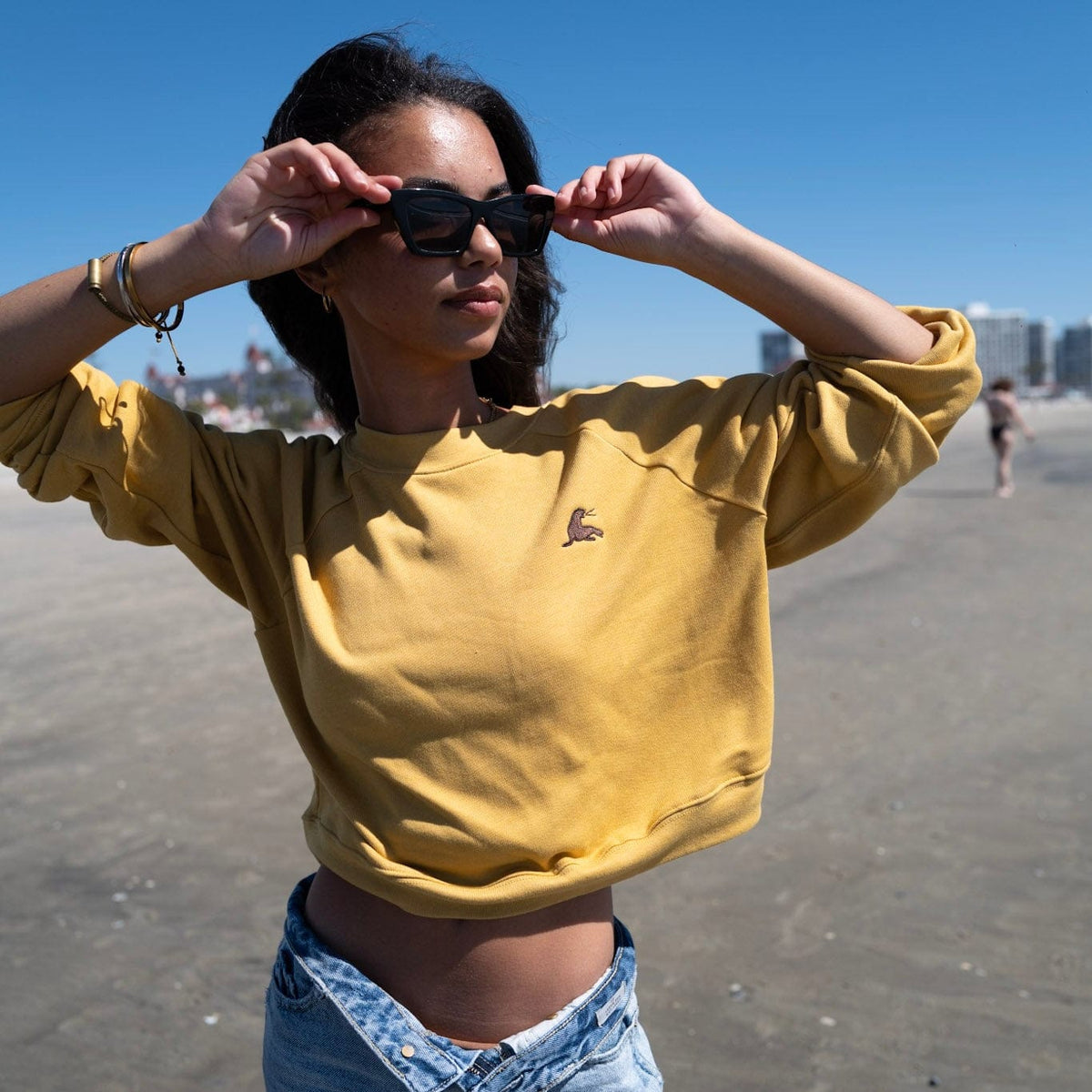 Lil URT Embroidery Raglan Crop Crew Fleece