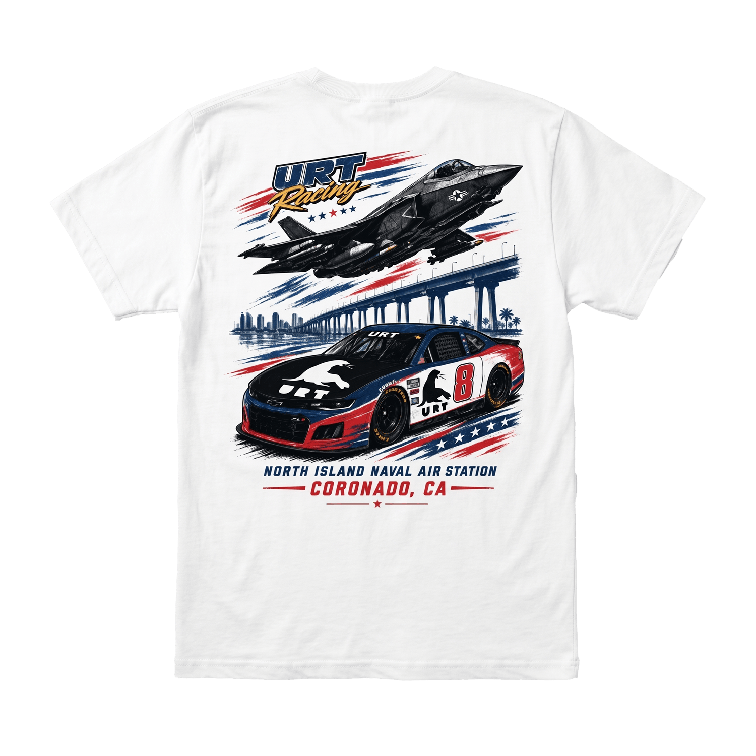 URT x NASCAR Rev, White, and Blue